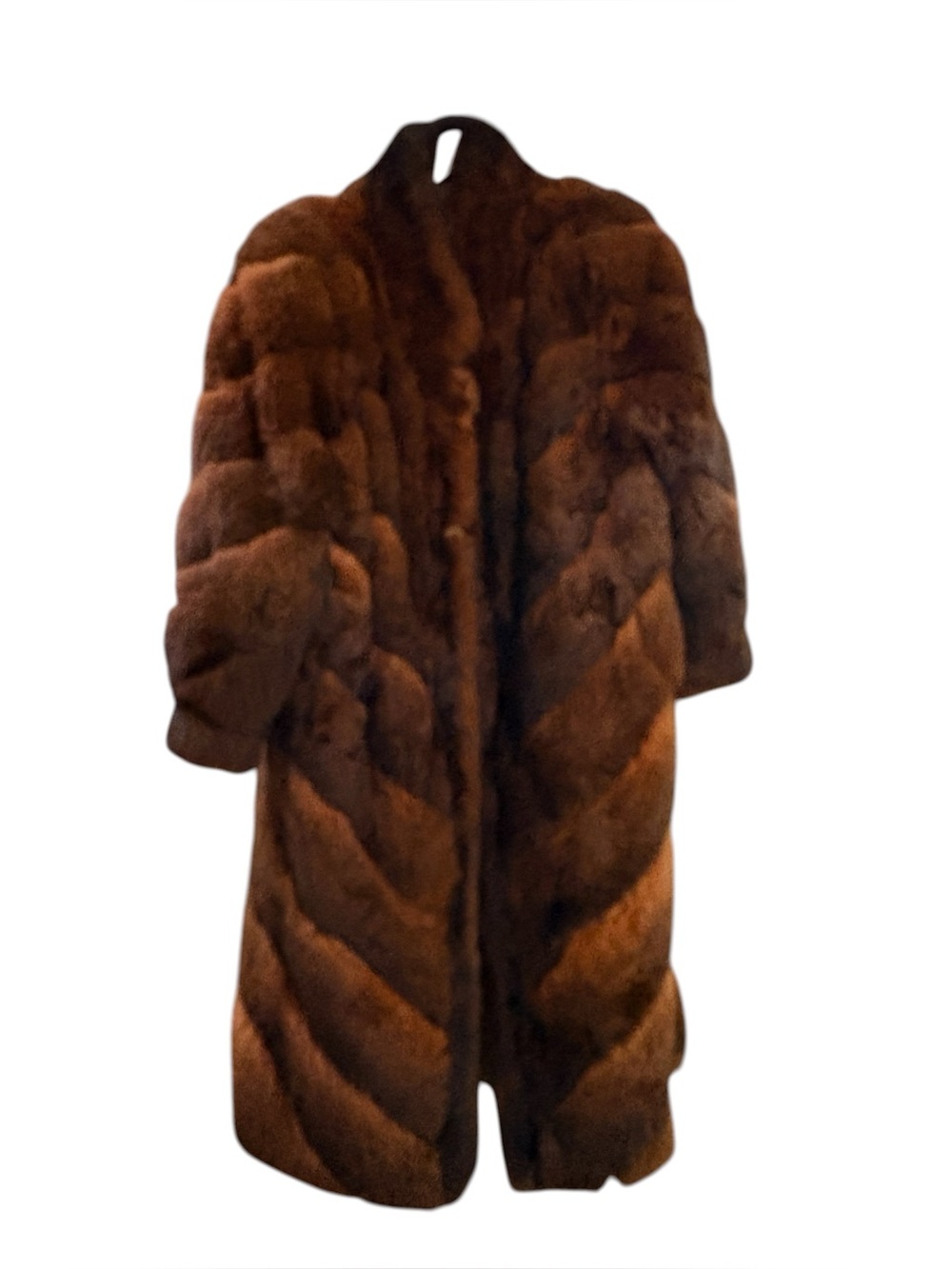 Genuine fur reversible long coat